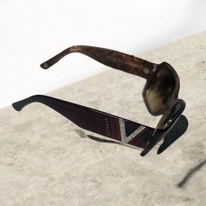 Vintage Versace brown crystal embellished sunglasses